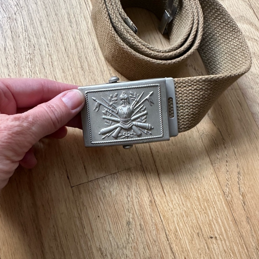 Vintage Bomisa Milan Canvas Military Belt | 102 cm | Metal Buckle